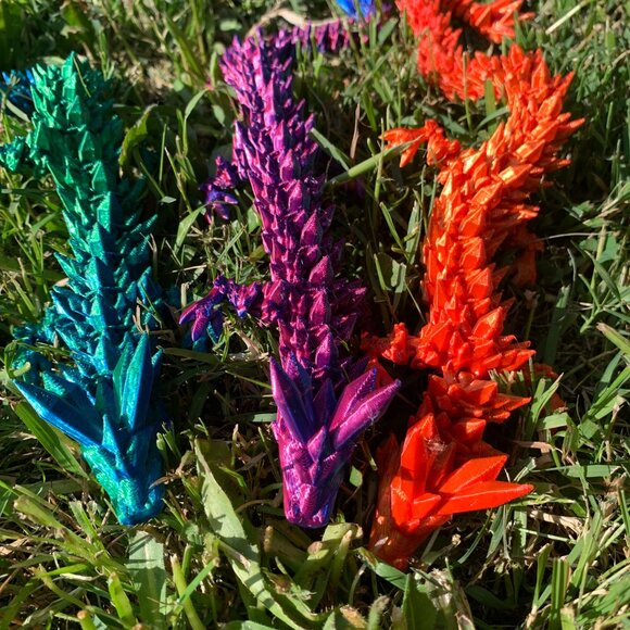 3D Printed Dragon in Egg, Full Articulated Crystal Dragon Flexible 12 inches, - Picture 10 of 11